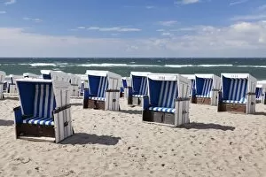 Seating Collection: Beach chairs on the beach of Westerland, Sylt, North Frisian islands, Nordfriesland
