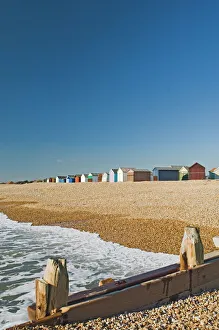 Prints of Beach huts, Hayling Island, Hampshire, England, United Kingdom, Europe Hampshire Prints: Beach Huts Print, Hayling Island