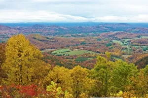 Beautiful foliage in the Indian summer, Blue Ridge Mountain Parkway, North Carolina Beautiful foliage in the Indian summer, Blue Ridge Mountain Parkway, North Carolina