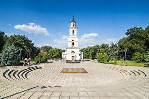Bell tower before the Nativity cathedral in the center of Chisinau capital of Moldova Bell tower before the Nativity cathedral in the center of Chisinau capital of Moldova