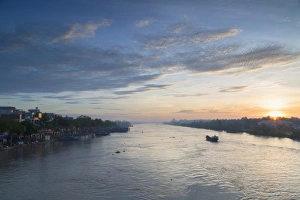Ben Tre River at dawn, Ben Tre, Mekong Delta, Vietnam, Indochina, Southeast Asia, Asia Ben Tre River at dawn, Ben Tre, Mekong Delta, Vietnam, Indochina, Southeast Asia, Asia