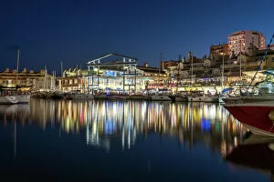 Reflected Collection: Benalmadena Puerto Marina at night, located between the Costa Del Sol beach resorts of