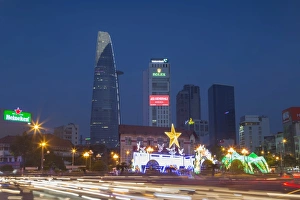 Bitexco Financial Tower at dusk, Ho Chi Minh City, Vietnam, Indochina, Southeast Asia Bitexco Financial Tower at dusk, Ho Chi Minh City, Vietnam, Indochina, Southeast Asia