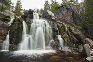 Black Brook Cove Beach Waterfall, Cape Breton Island, Nova Scotia, Canada, North America Black Brook Cove Beach Waterfall, Cape Breton Island, Nova Scotia, Canada, North America