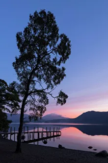 Blencathra and Derwent Water sunrise, Lake District National Park, Cumbria, England