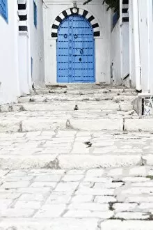 Related Images Collection: Blue door and steps, Sidi Bou Said, Tunisia, North Africa, Africa