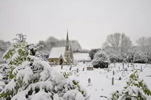 Images Dated 18th January 2013: Box cemetery chapel after heavy snow, Box, Wiltshire, England, United Kingdom, Europe