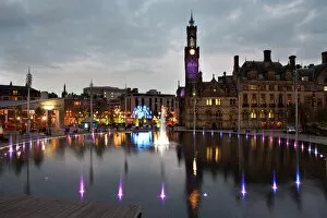 Images Dated 9th October 2012: Bradford City Park and Garden of Light Display in Centenary Square, Bradford, West Yorkshire