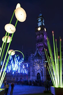 Bradford Garden of Light Display in Centenary Square, Bradford, West Yorkshire, Yorkshire Bradford Garden of Light Display in Centenary Square, Bradford, West Yorkshire, Yorkshire