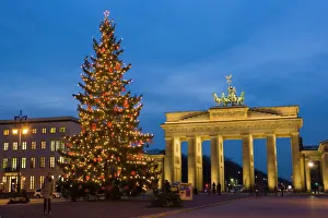 Prints of Brandenburg gate at Christmas time, Berlin, Germany, Europe Germany Prints: Brandenburg Gate Christmas Print