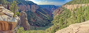 Bright Angel Canyon viewed from Coconino Overlook along North Kaibab Trail on Grand Bright Angel Canyon viewed from Coconino Overlook along North Kaibab Trail on Grand
