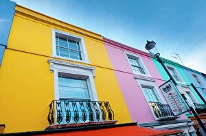 Images Dated 28th November 2009: Brightly painted houses, Portobello Road, Notting Hill, London, England