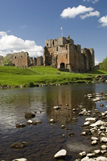 Cumbria Tourist Attractions Prints: Brougham Castle across the River Eamont, Penrith, Cumbria, England, United Kingdom