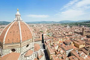 The Brunelleschis Dome frames the old medieval city of Florence, UNESCO World Heritage Site