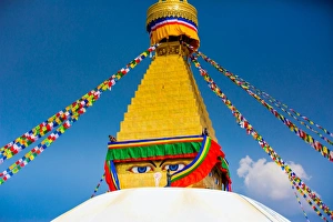 Buddhist Monks decorating the temple at Bouddha (Boudhanath), UNESCO World Heritage Site Buddhist Monks decorating the temple at Bouddha (Boudhanath), UNESCO World Heritage Site