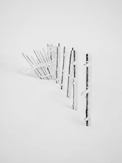 A build up of rime ice on the ski fence during a white out conditions on the Cairngorms A build up of rime ice on the ski fence during a white out conditions on the Cairngorms