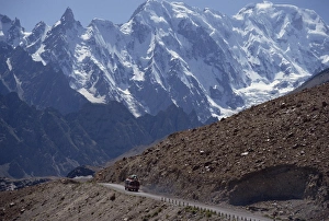Related Images Gallery: Bus on the Karakoram Highway through the Karakoram Range