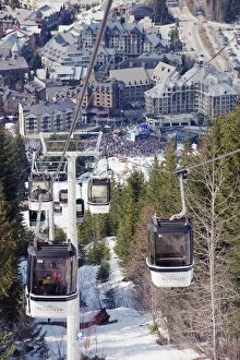 Cable car above Whistler resort, venue of the 2010 Winter Olympic Games