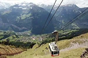 Cableway Wengen-Mannlichen, Lauterbrunnen Valley, Bernese Oberland, Swiss Alps