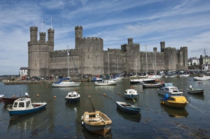 Caernarfon Castle, Medieval Fortress, UNESCO World Heritage Site, Gwynedd, Wales Caernarfon Castle, Medieval Fortress, UNESCO World Heritage Site, Gwynedd, Wales