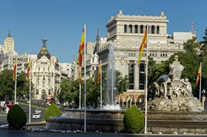 Calle de Alcala, Plaza de Cibeles, Madrid, Spain, Europe Calle de Alcala, Plaza de Cibeles, Madrid, Spain, Europe