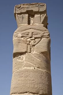 Images Dated 9th January 2000: A carved pillar stands at the entrance to the Temple