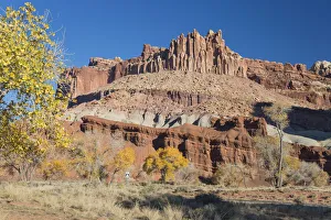 The Castle, an iconic sandstone peak forming part of the Waterpocket Fold, autumn, Fruita The Castle, an iconic sandstone peak forming part of the Waterpocket Fold, autumn, Fruita
