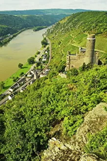 Images Dated 21st September 2013: Castle Maus and River Rhine, Rhineland-Palatinate, Germany, Europe
