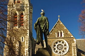 Perch Gallery: Cathedral and statue of John Robert Godley (founder of Canterbury)