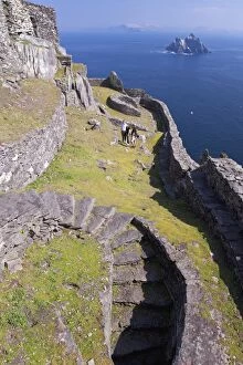 Monastery Collection: Celtic Monastery, Skellig Michael, UNESCO World Heritage Site, County Kerry