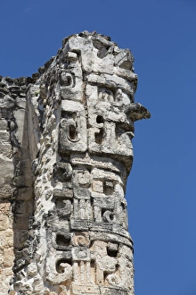 Chac Rain God, Dzibilnocac (Painted Vault) Temple, Dzibilnocac, Mayan archaeological ruins Chac Rain God, Dzibilnocac (Painted Vault) Temple, Dzibilnocac, Mayan archaeological ruins