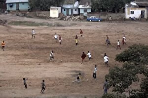 Harar Collection: Children play football on a dirt pitch in Harar, Ethiopia, Africa