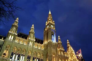 Christkindlmarkt at City Hall, Vienna, Austria, Europe
