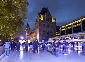 Christmas ice skating rink outside the Natural History Museum, Kensington Christmas ice skating rink outside the Natural History Museum, Kensington