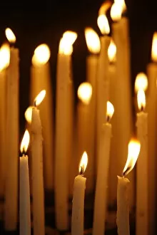 Church candles, Lyon, Rhone Alpes, France, Europe