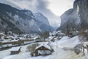 Church at Lauterbrunnen, Jungfrau region, Bernese Oberland, Swiss Alps, Switzerland Church at Lauterbrunnen, Jungfrau region, Bernese Oberland, Swiss Alps, Switzerland