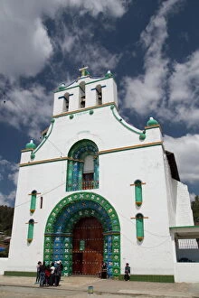 Roman Catholic Gallery: The Church of San Juan Bautista, founded in 1797, San Juan Chamula, Chiapas, Mexico, North America