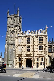 Images Dated 24th July 2012: Church of St. John the Baptist and 15th century south porch, Cirencester, Gloucestershire