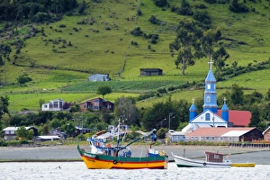 The Church of Tenaun (Church of Our Lady of Patrocinio), Chiloe island, Northern Patagonia The Church of Tenaun (Church of Our Lady of Patrocinio), Chiloe island, Northern Patagonia