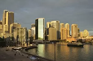 Sun Lit Gallery: Circular Quay, Sydney Cove and city skyline, Sydney, New South Wales, Australia, Pacific