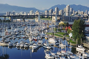 City centre seen across marina in Granville Basin, Vancouver, British Columbia, Canada City centre seen across marina in Granville Basin, Vancouver, British Columbia, Canada
