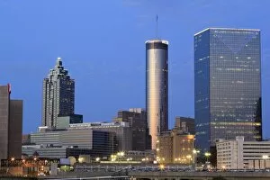 Atlanta Gallery: City skyline at dusk, Atlanta, Georgia, United States of America, North America