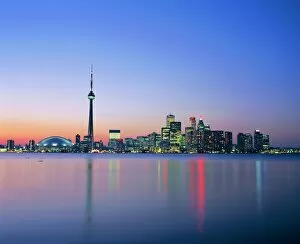 City skyline including the CN Tower, Toronto, Ontario, Canada