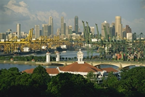 The city skyline and the worlds busiest container The city skyline and the worlds busiest container