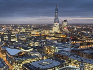 Cityscape with The Shard at dusk, London, England, United Kingdom, Europe Cityscape with The Shard at dusk, London, England, United Kingdom, Europe