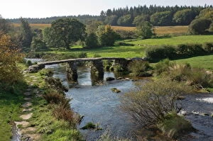 Images Dated 3rd October 2011: The Clapper Bridge at Postbridge, Dartmoor National Park, Devon, England