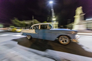 Classic 1955 Chevrolet Bel Air taxi, locally known as almendrones in the town of Classic 1955 Chevrolet Bel Air taxi, locally known as almendrones in the town of