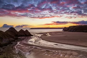 Images Dated 20th January 2014: Three Cliffs Bay, Gower, Wales, United Kingdom, Europe