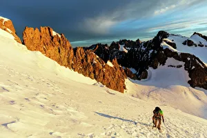 Climber on a glacier, Barre des Ecrins, Ecrins National Park, French Dauphine Alps Climber on a glacier, Barre des Ecrins, Ecrins National Park, French Dauphine Alps