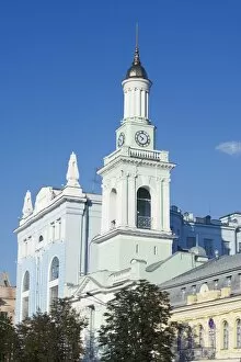 Ukraine Collection: A clock tower in Podil district, Kiev, Ukraine, Europe